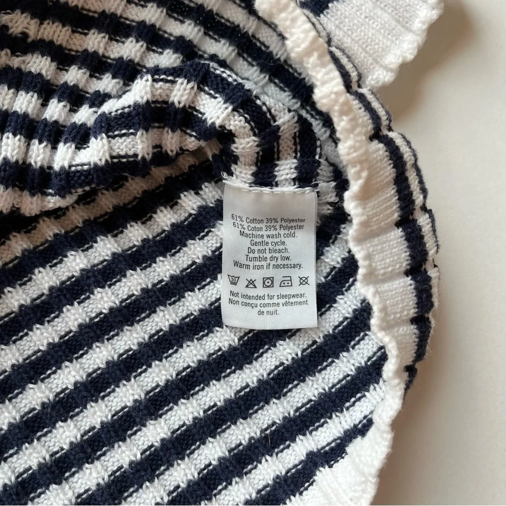 Janie and Jack Navy & White Stripe Ribbed Sweater Dress